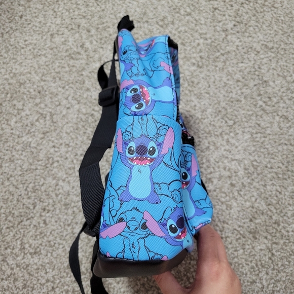 Disney Stitch Mini Backpack Bioworld Blue Handbag Purse 11"x9" Small LILO and - Picture 5 of 14